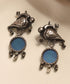 Tayyib_Handcrafted_Pure_Silver_Earrings_With_Blue_Stone_WeaverStory_01