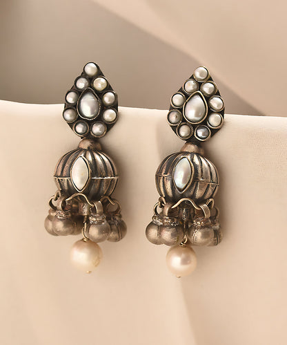 Uday_Handcrafted_Pure_Silver_Earrings_With_Pearls_WeaverStory_01