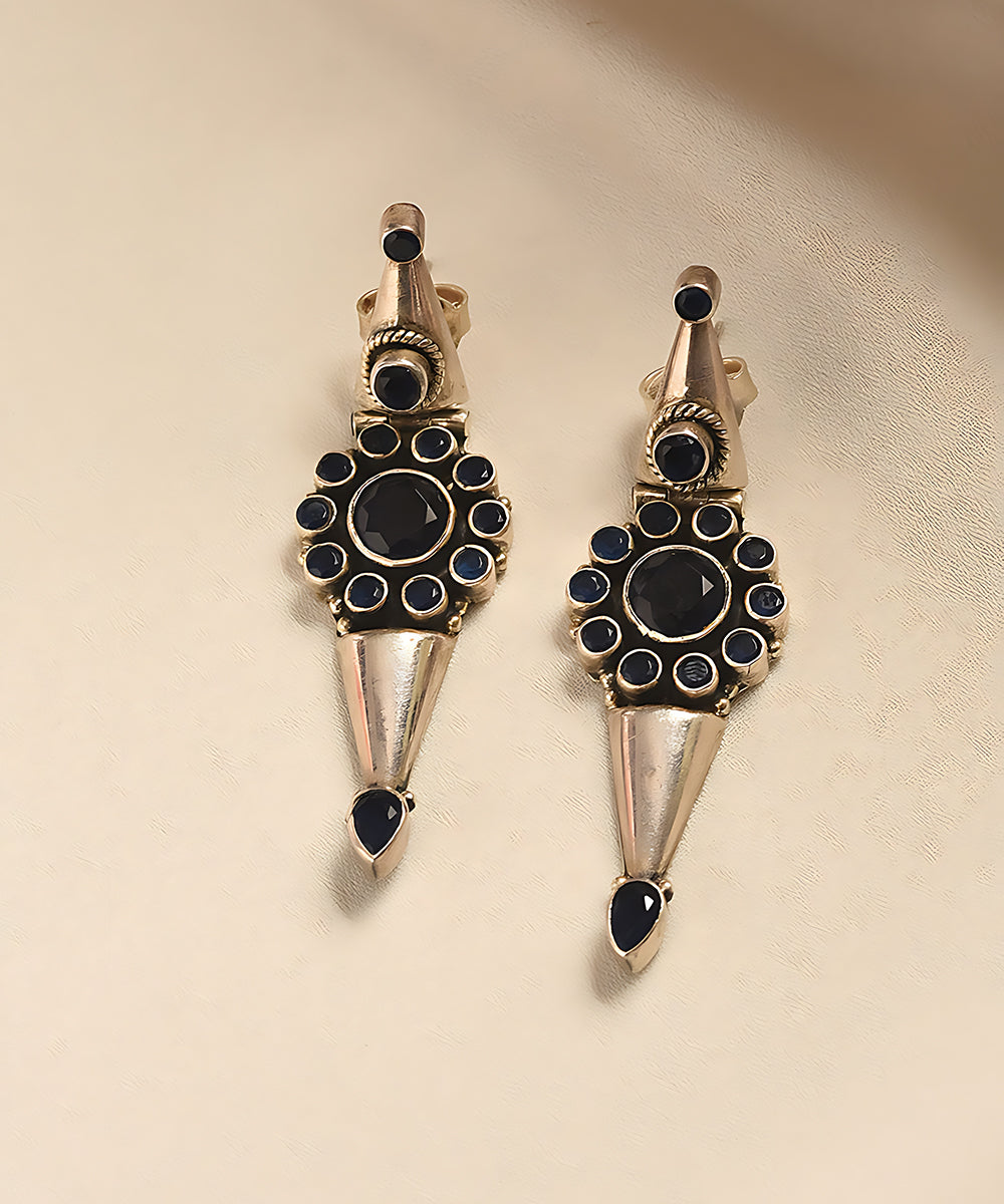 Marwan_Handcrafted_Pure_Silver_Earrings_With_Sapphire_WeaverStory_01