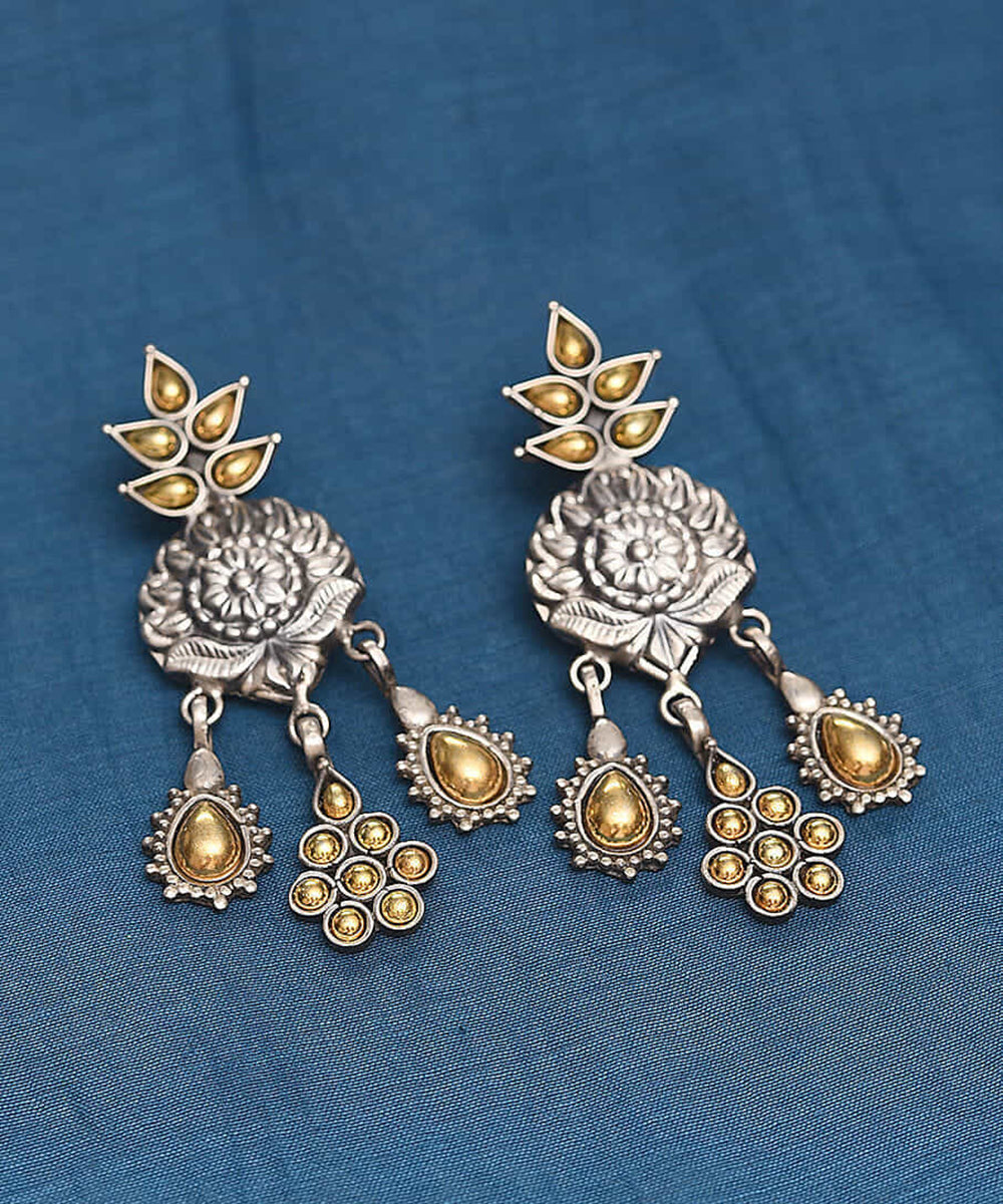 Sarrinah_Handcrafted_Oxidised_Pure_Silver_Earrings_With_Stones_WeaverStory_01