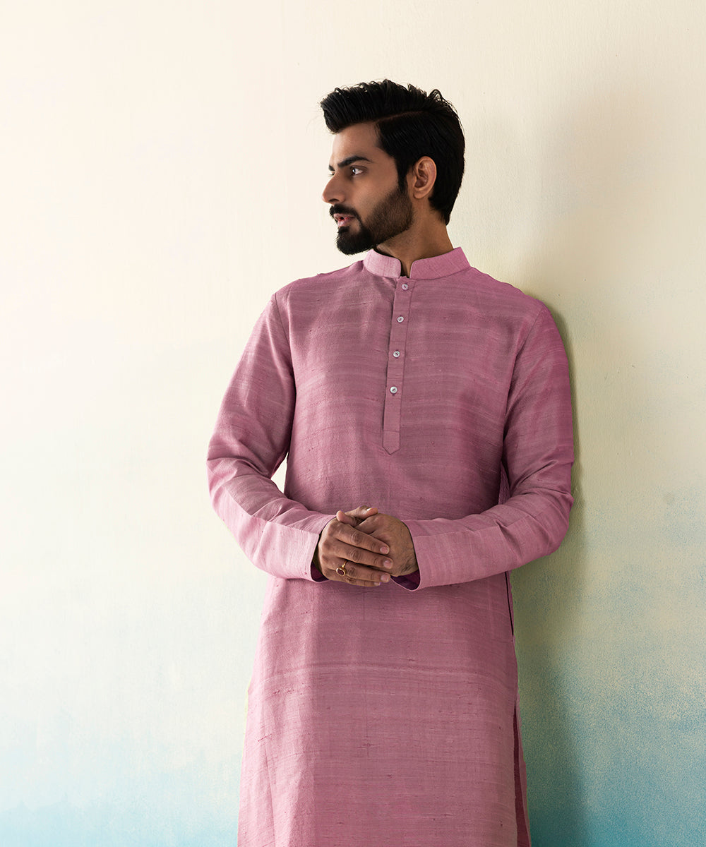 Light_Pink_Raw_Silk_Kurta_Churidar_set_WeaverStory_01