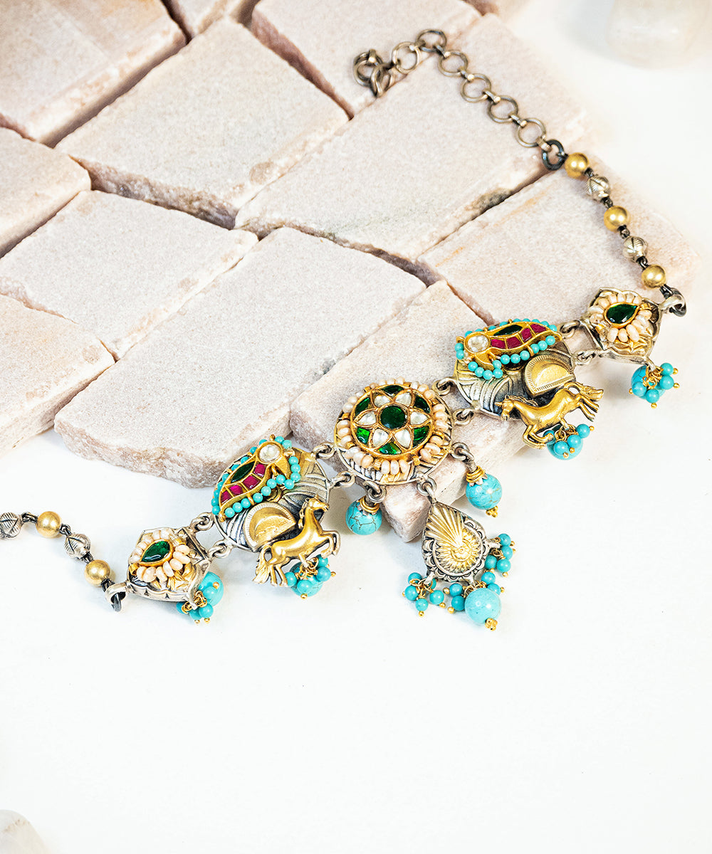 Sadika_Handcrafted_Oxidised_Pure_Silver_Necklace_With_Kundan_And_Pearls_WeaverStory_01