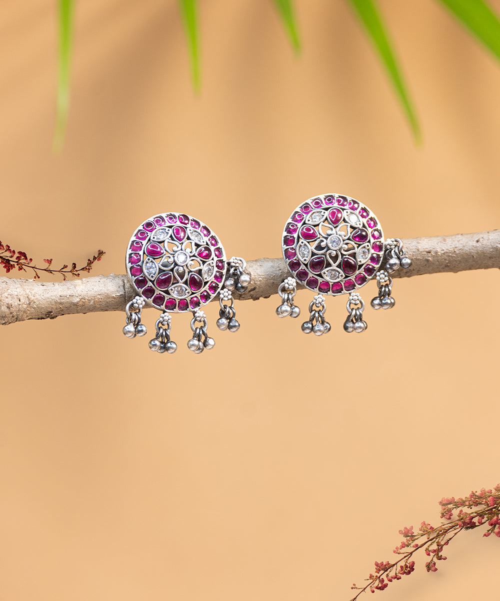 Kashish_Handcrafted_Oxidised_Pure_Silver_Earrings_With_Stones_And_Pearls_WeaverStory_01