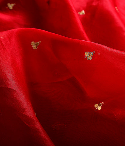 Handwoven_organza_dupatta_in_red_with_zardozi_hand_embroidered_motifs_WeaverStory_04