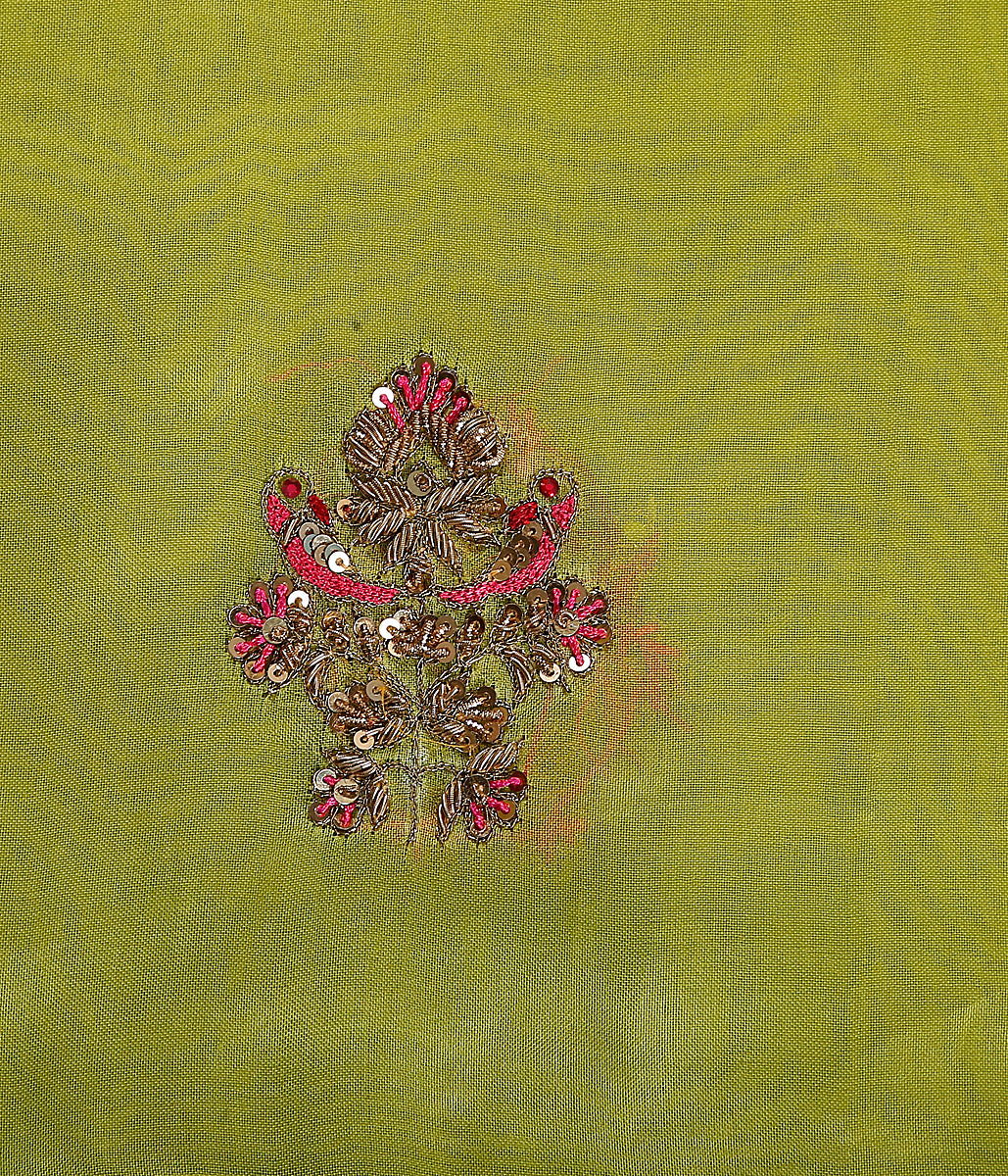 Handloom_organza_dupatta_in_parrot_green_with_zardozi_hand_embroidered_motifs_WeaverStory_03