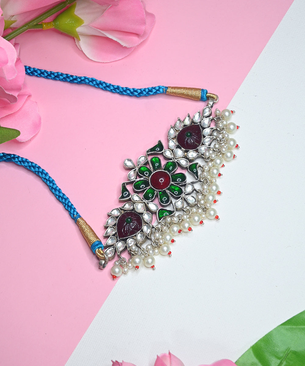 Ayesha_Oxidised_Choker_With_Kundan_Handcrafted_In_Pure_Silver_WeaverStory_01