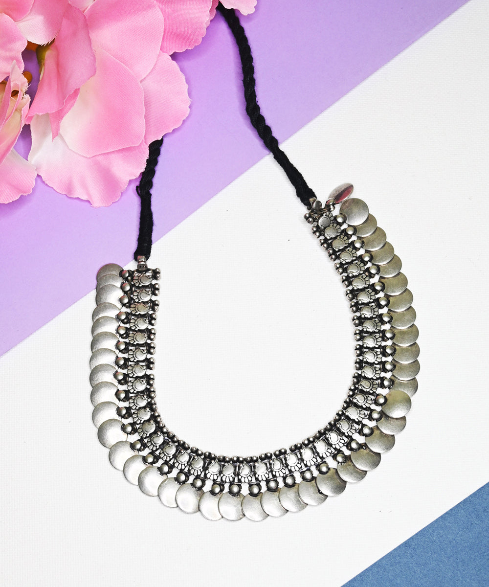 Barira_Handcrafted_Oxidised_Pure_Silver_Necklace_WeaverStory_01