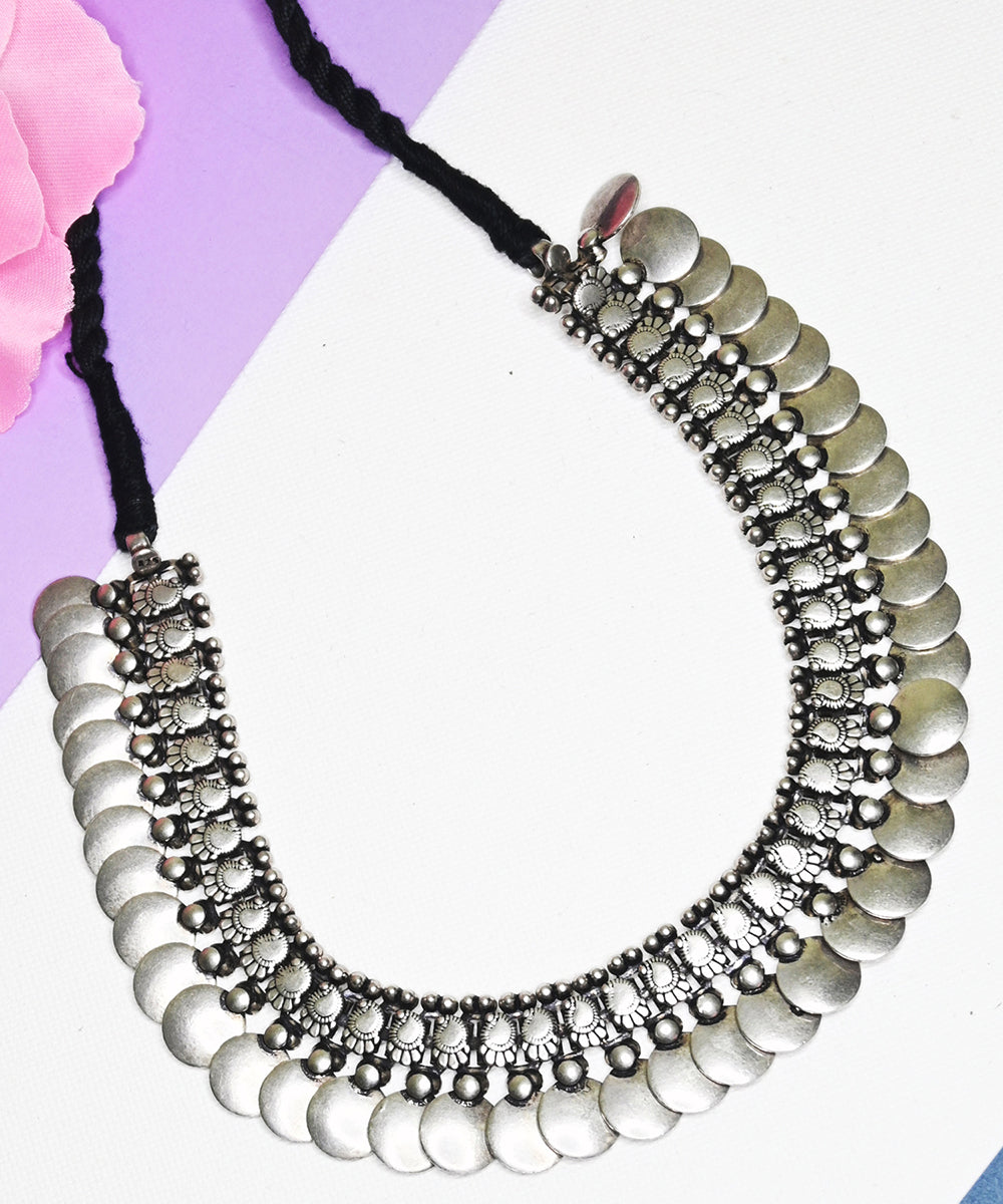 Barira_Handcrafted_Oxidised_Pure_Silver_Necklace_WeaverStory_02