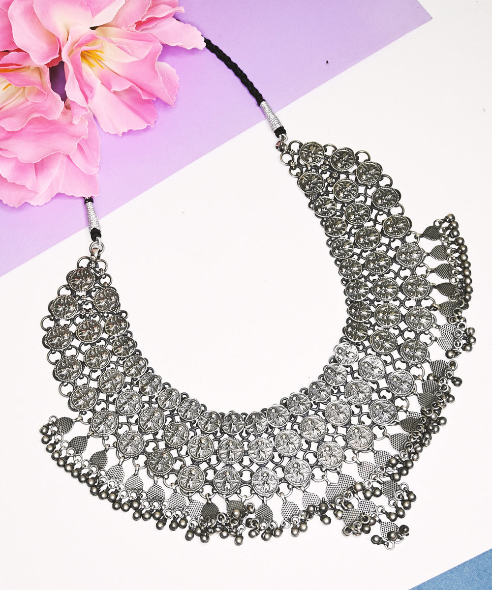 Ghazala_Handcrafted_Oxidised_Pure_Silver_Necklace_WeaverStory_01