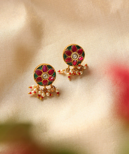 Haima_Handcrafted_Pure_Brass_Jadau_Earrings_With_Meenakari_WeaverStory_01