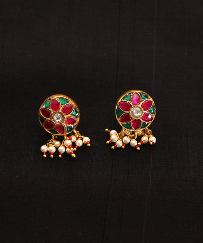 Haima_Handcrafted_Pure_Brass_Jadau_Earrings_With_Meenakari_WeaverStory_02