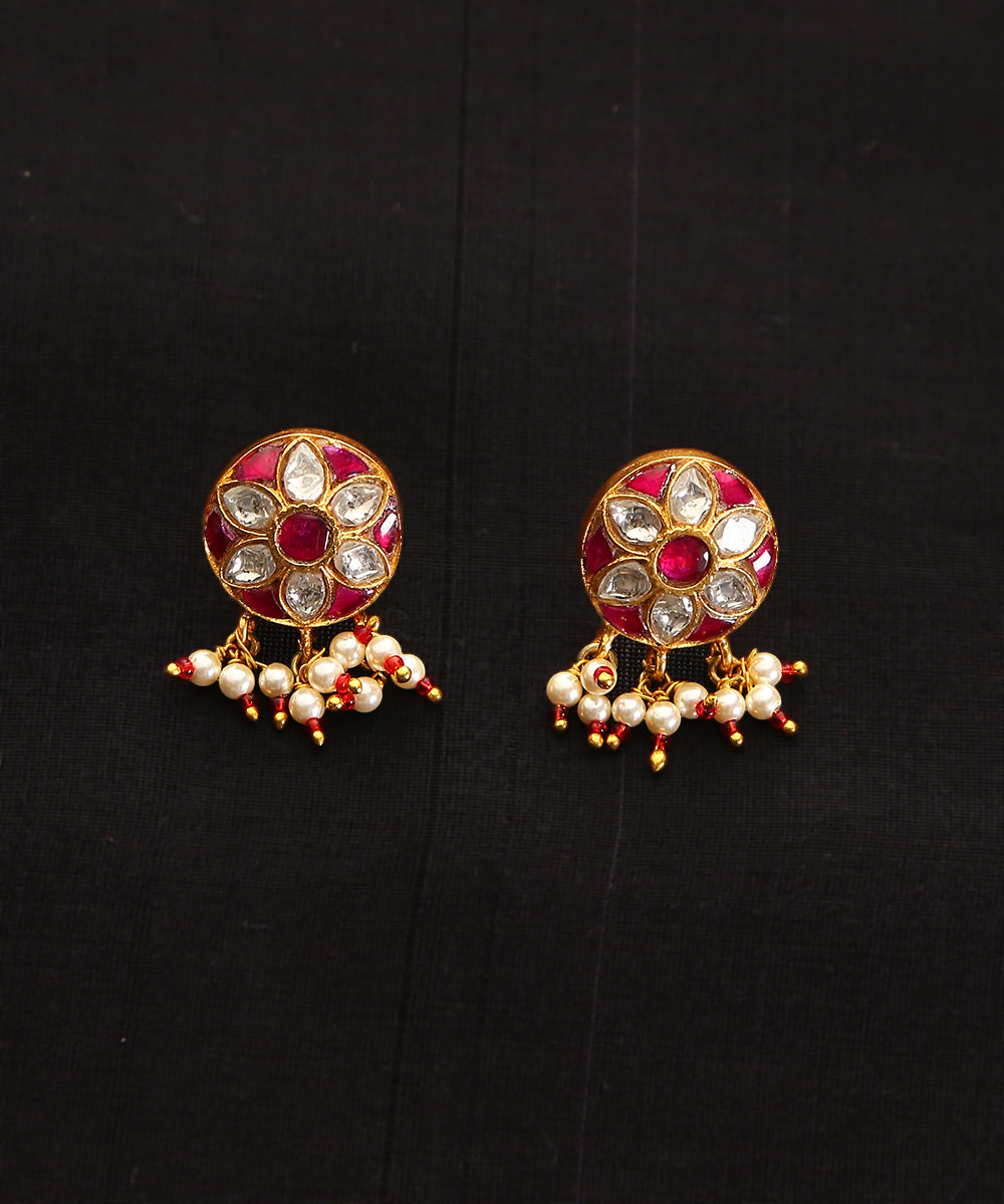 Paavani_Handcrafted_Pure_Brass_Jadau_Earrings_With_Meenakari_WeaverStory_02