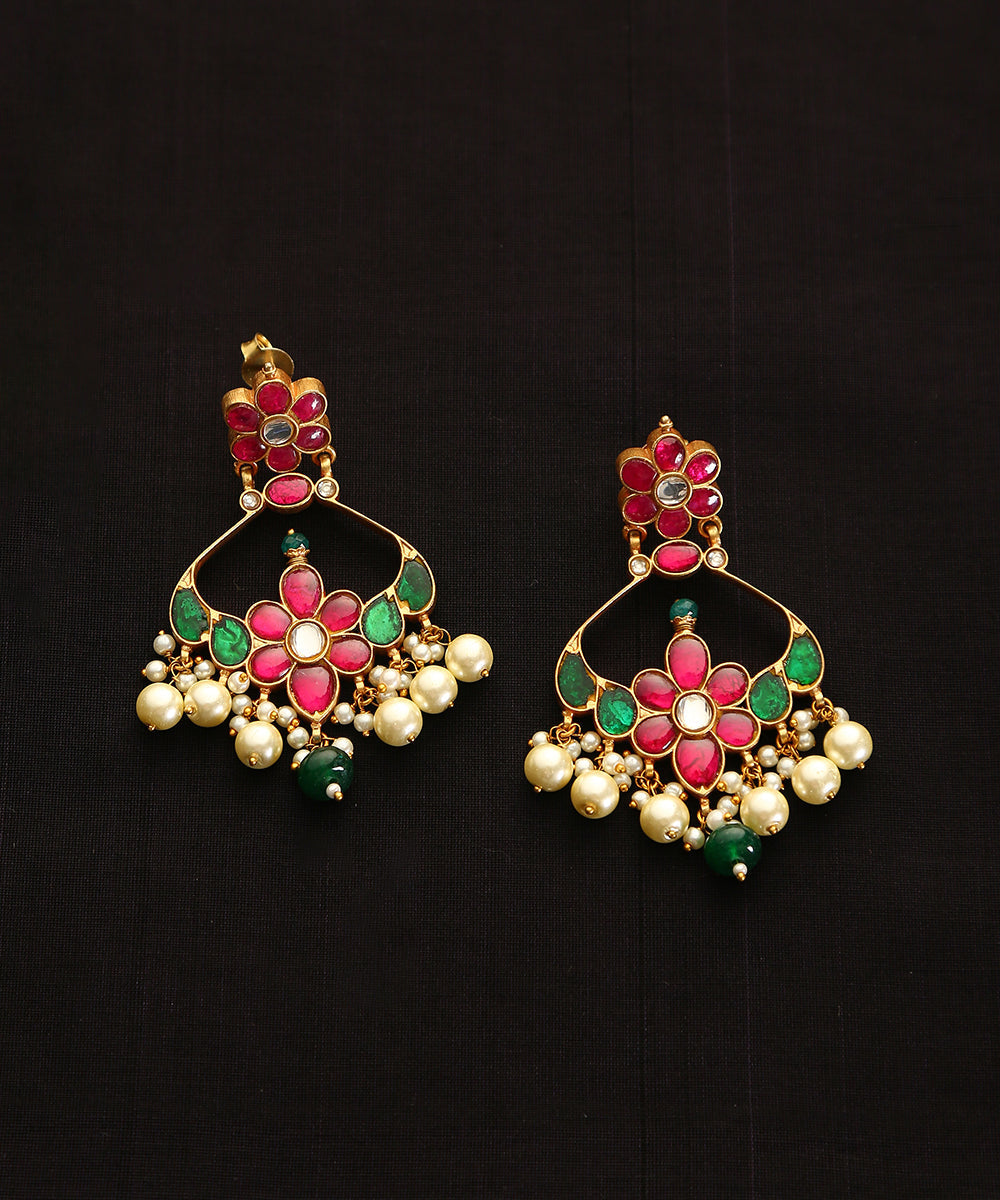 Kailasa_Handcrafted_Pure_Brass_Meenakari_Jadau_Earrings_With_Pearls_WeaverStory_02