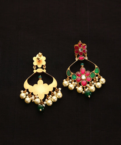 Kailasa_Handcrafted_Pure_Brass_Meenakari_Jadau_Earrings_With_Pearls_WeaverStory_03