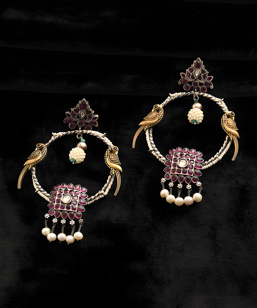 Jaswanti_Handcrafted_Pure_Silver_Temple_Earrings_WeaverStory_02