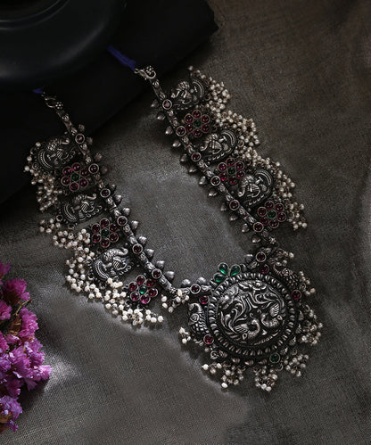 Zafirah_Handcrafted_Oxidised_Pure_Silver_Tribal_Necklace_WeaverStory_01