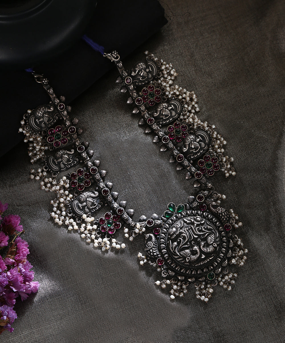 Zafirah_Handcrafted_Oxidised_Pure_Silver_Tribal_Necklace_WeaverStory_01