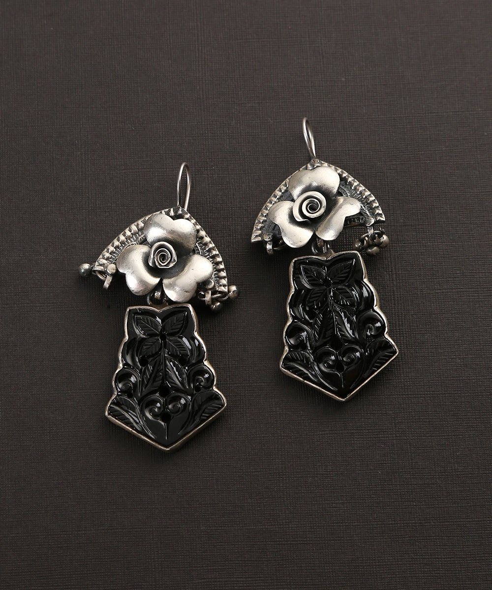 Layanah_Handcrafted_Big_Temple_Oxidised_Pure_Silver_Earrings_WeaverStory_02