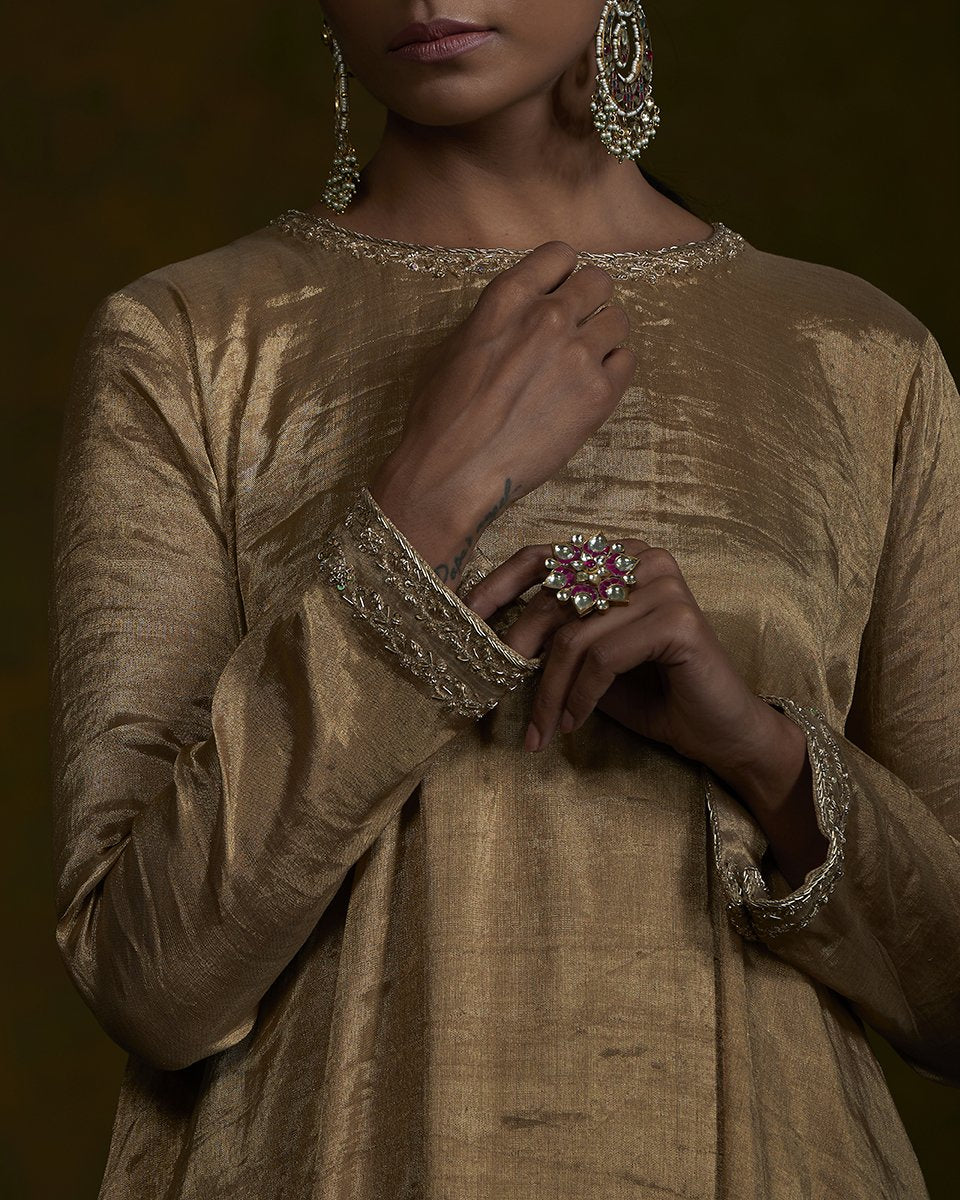 Gold_Chanderi_Silk_Tissue_Suit_with_Zardozi_Embroidery_and_Oraganza_Hand_Embroidered_Dupatta_WeaverStory_05