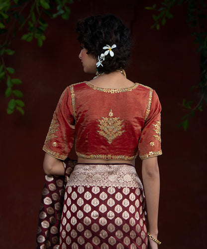 Red_And_Gold_Zardozi_Tissue_Blouse_with_Gotta_Patti_Embroidery_WeaverStory_04
