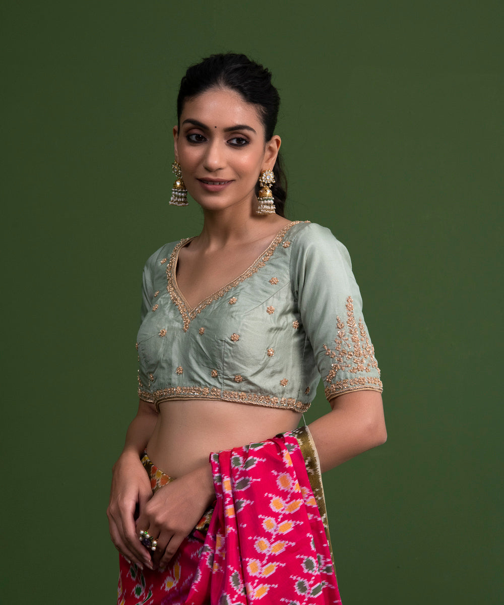 Pista_Green_Pure_Silk_Hand_Embroidery_Zardozi_Blouse_WeaverStory_01