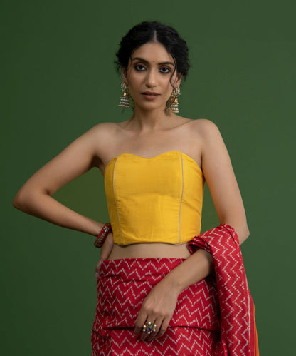 Yellow_Handloom_Pure_Silk_Corset_Blouse_WeaverStory_01