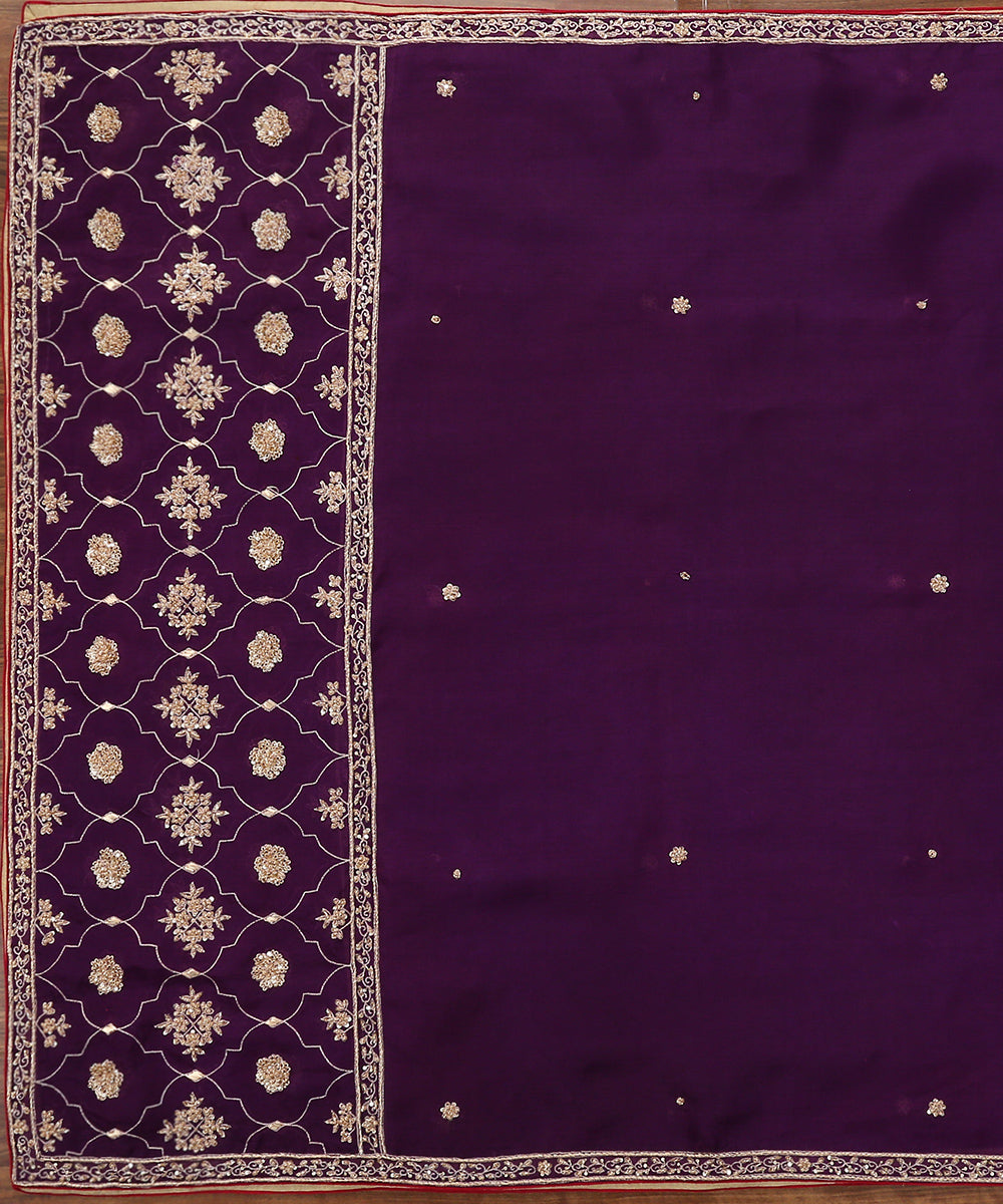 Purple_Handloom_Organza_Dupatta_with_Hand_Embroidery_zardozi_WeaverStory_02