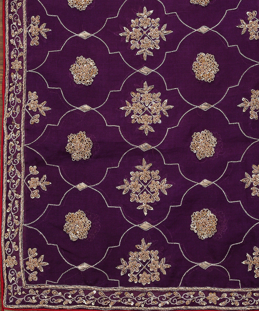Purple_Handloom_Organza_Dupatta_with_Hand_Embroidery_zardozi_WeaverStory_05