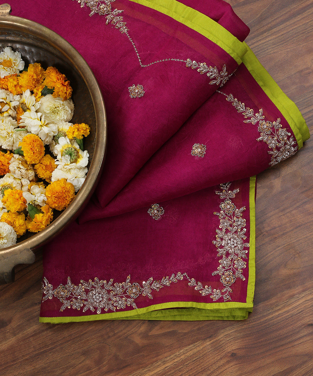 Magenta_Handloom_Dupatta_with_Intricate_Hand_Embroidered_Scalloped_Design_Zardozi_WeaverStory_01
