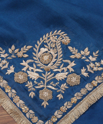 Handloom_Peacock_Blue_Organza_Dupatta_with_Embroidery_Zardozi_and_Kiran_Border_WeaverStory_04