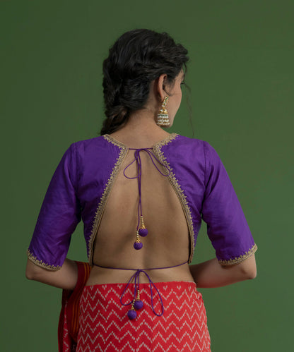 Purple_Handloom_Pure_Silk_Blouse_with_Hand_Embroidered_Borders_WeaverStory_04