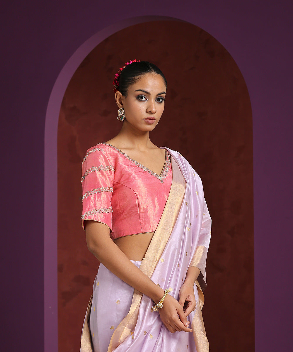 Handcrafted_Pink_Tissue_Blouse_With_Hand_Embroidered_Zardozi_WeaverStory_02