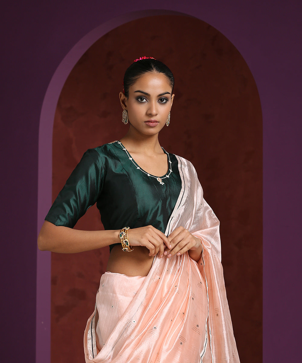 Dark_Green_Mushroo_Silk_Hand_Embroidered_Zardozi_Blouse_WeaverStory_02