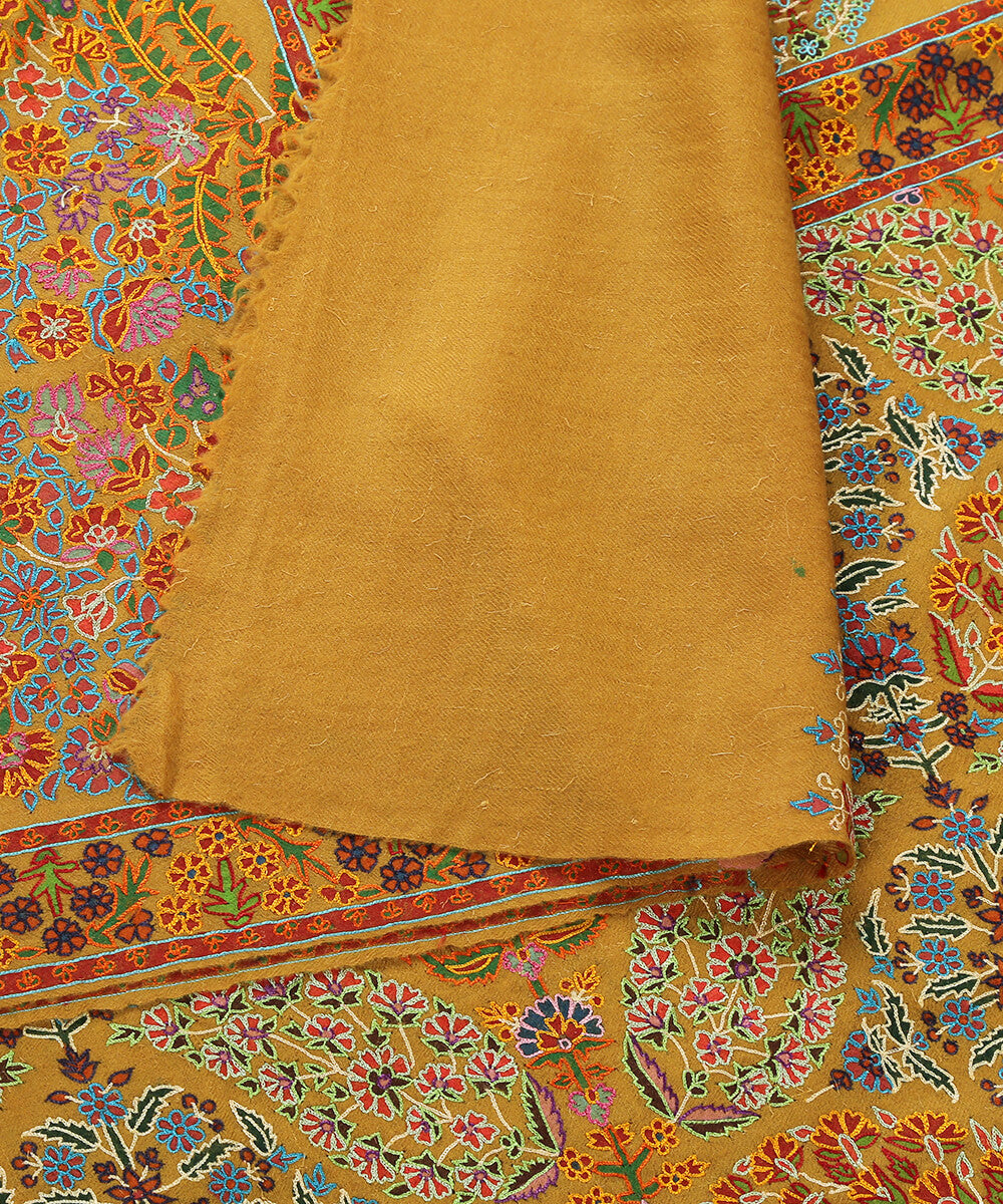 Mustard_Color_Shawl_with_Intricate_Floral_Design_and_Mughal_Motifs_on_Pallu_WeaverStory_02