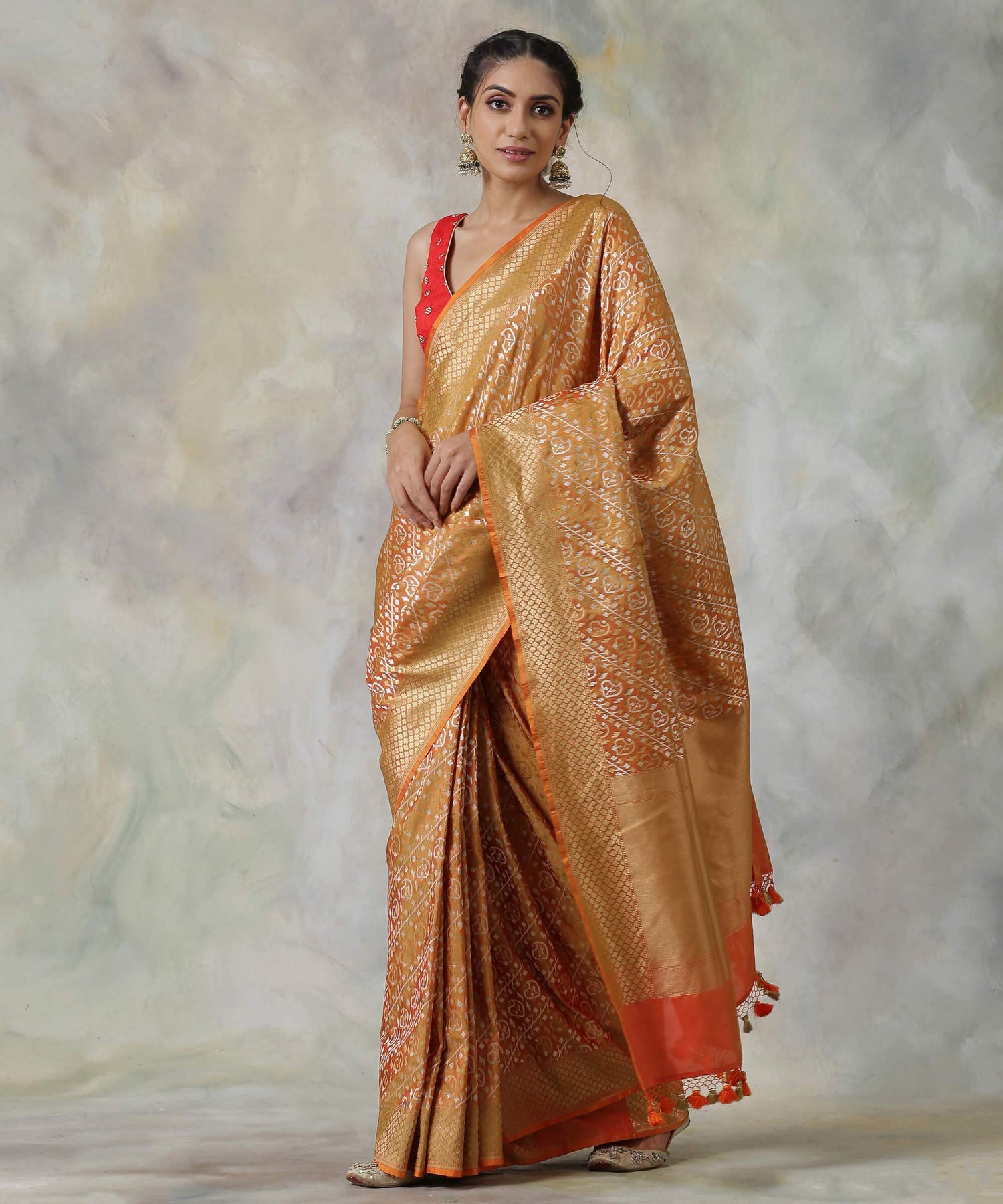 Mustard_and_Orange_Handloom_Banarasi_Katan_Silk_Saree_with_Paisleys_WeaverStory_02