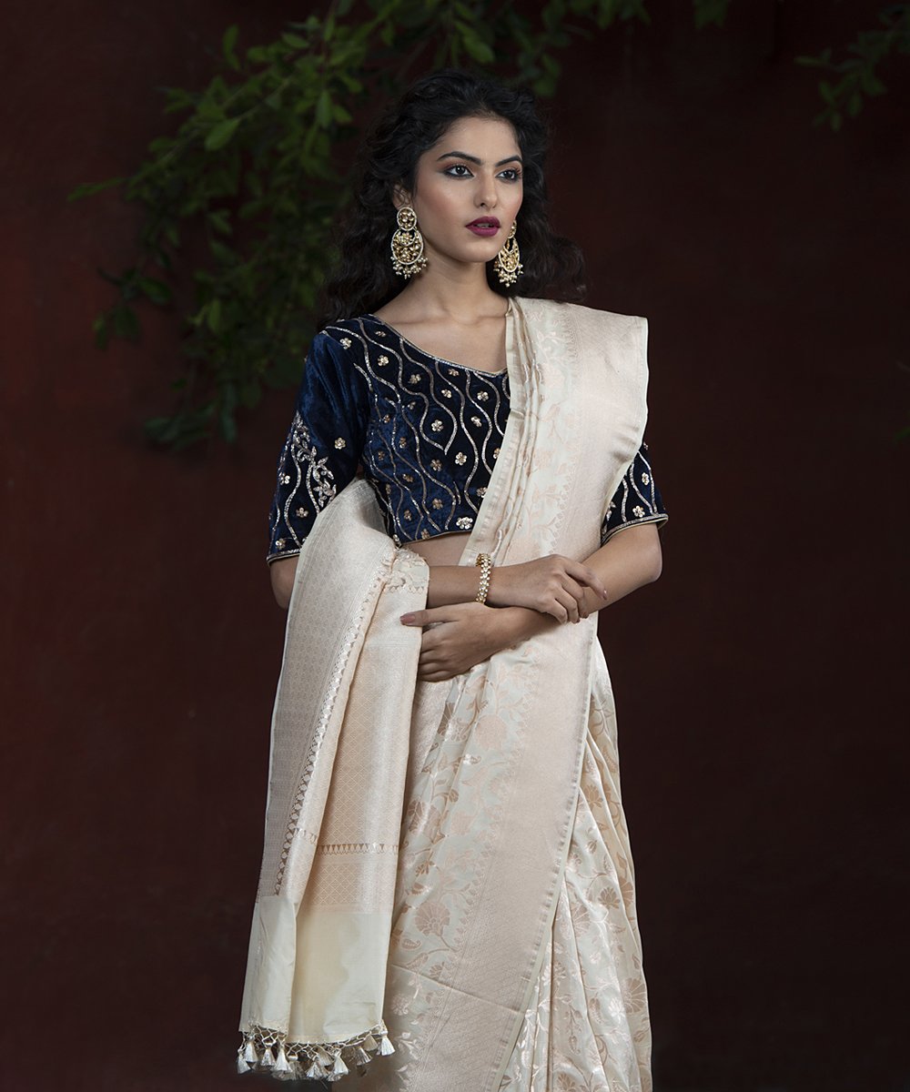 Offwhite_Handloom_Cutwork_Katan_Silk_Banarasi_Saree_with_Jangla_WeaverStory_01
