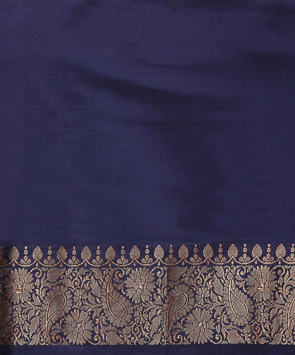 Orange_And_Pink_Handloom_Pure_Katan_Silk_Banarasi_Saree_with_Paisley_Boota_With_Ektara_Blue_Border_WeaverStory_05