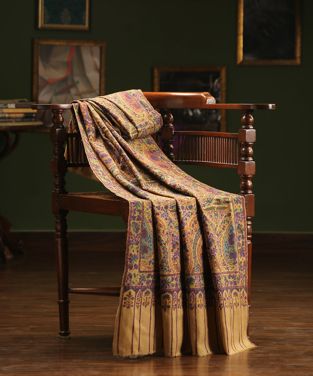 Pure Pashmina Shawl with Sozni, Kalamkari and Jamawar Embroidery – tagged  Multicolor stole – WeaverStory