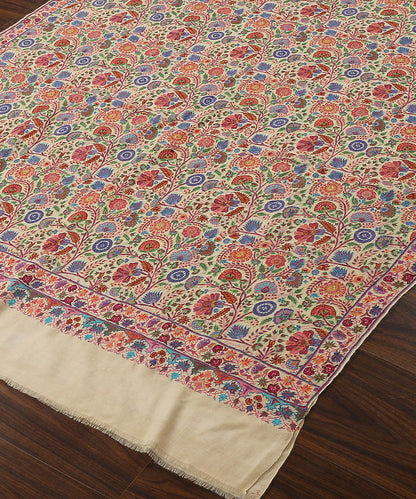 Handwoven_Beige_Kalamkari_Pure_Pashmina_Shawl_With_Kashidakari_And_Sozni_Work_WeaverStory_03