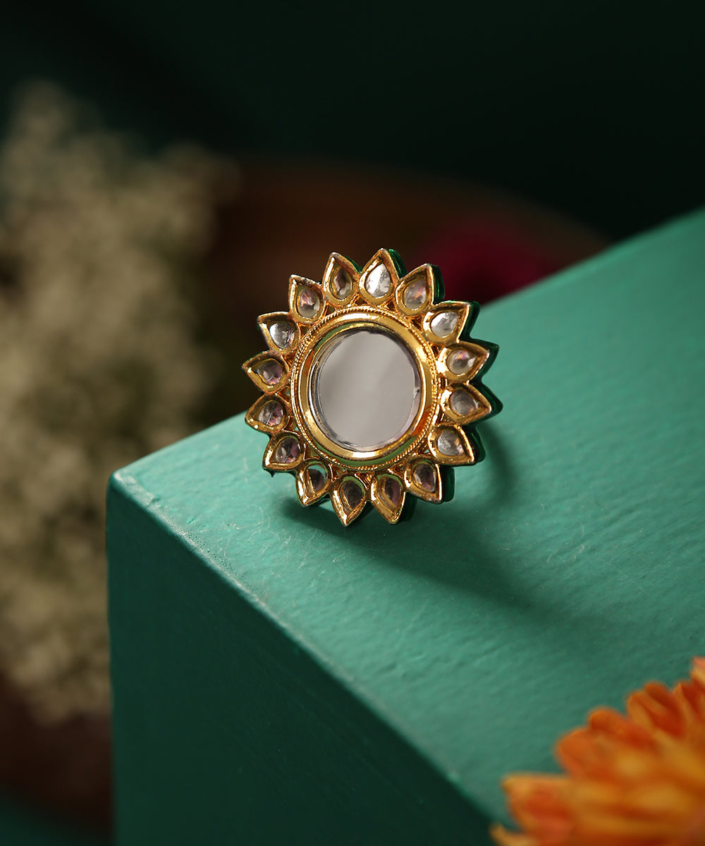 Aabidah_Handcrafted_Ring_With_Mirror_Work_WeaverStory_01