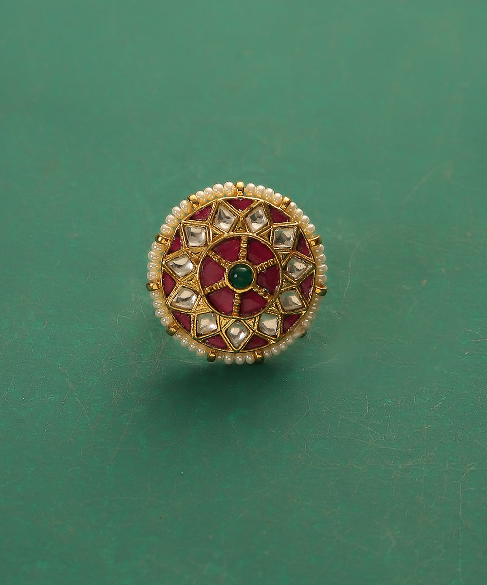 Minsa_Handcrafted_Ring_With_Kundan_and_Pearls_WeaverStory_02
