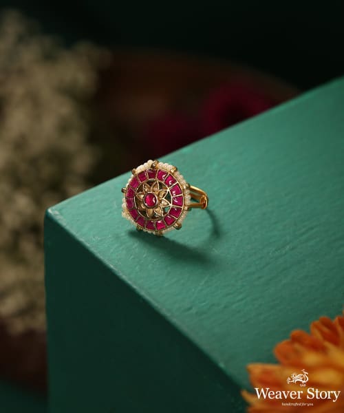 Irha_Handcrafted_Ring_With_Ruby_And_Pearls_WeaverStory_01