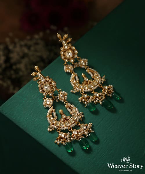 Anoushey_Handcrafted_Pure_Silver_Earrings_With_Stones,_Melons_And_Pearls_WeaverStory_01