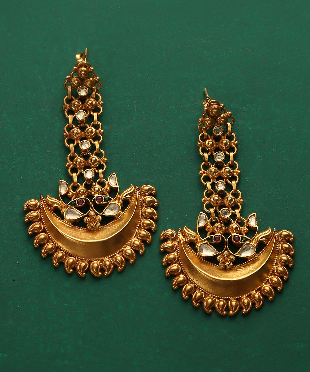 Zoha_Handcrafted_Pure_Silver_Earrings_With_Stones_And_Kundan_WeaverStory_02