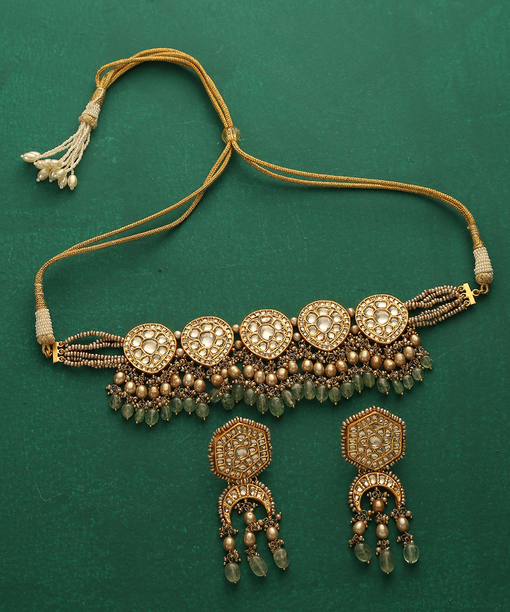 Farina_Handcrafted_Pure_Silver_Necklace_With_Kundan,_Melons_And_Beads_WeaverStory_02
