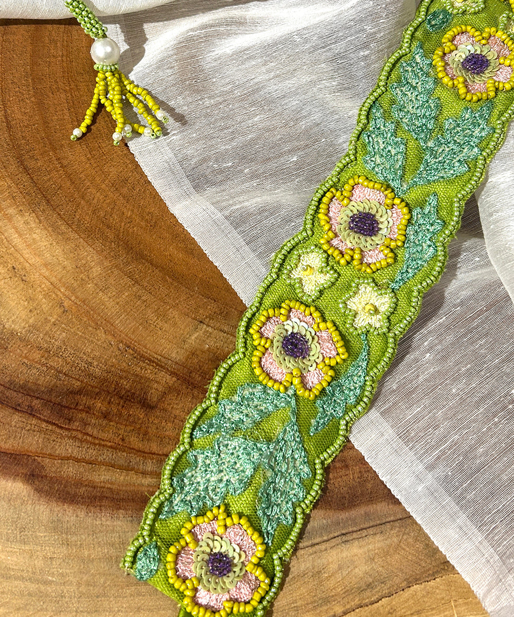 Lime_Green_Waist_Belt_With_Beaded_Embroidery_And_Tassels_WeaverStory_02