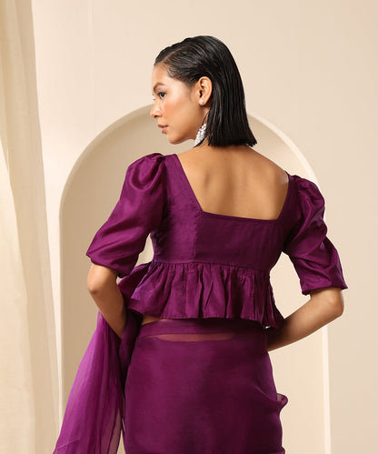 Purple_Pure_Silk_Blouse_With_Puffy_Sleeves_And_Gathered_Hem_WeaverStory_03
