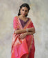 Pink_and_Orange_Handloom_Dual_Tone_Cutwork_Banarasi_Saree_With_Jamdani_Weaving_WeaverStory_01