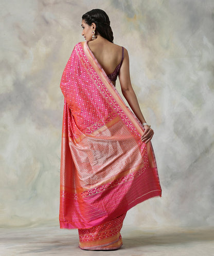 Pink_and_Orange_Handloom_Dual_Tone_Cutwork_Banarasi_Saree_With_Jamdani_Weaving_WeaverStory_03