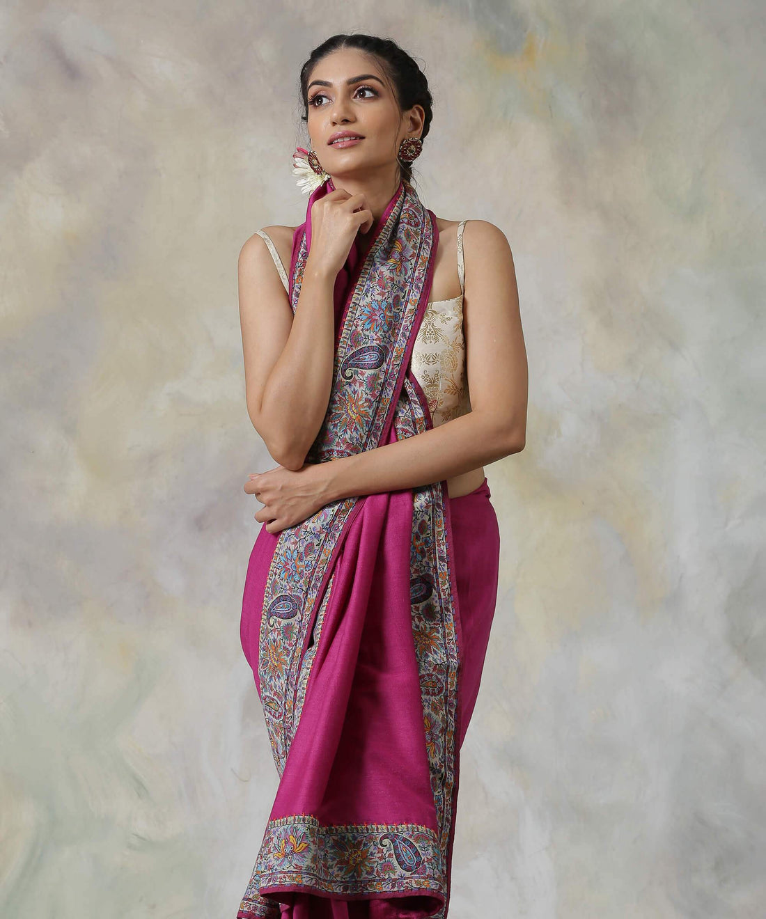 Plum_Handloom_Pure_Moonga_Silk_Saree_with_Hand_Appliqued_Sozni_Needle_Work_Border_WeaverStory_01